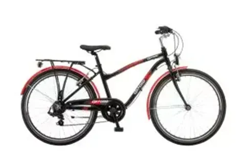 Velo enfant noir et rouge avec garde-boue - Location velo famille - Pays-Bas