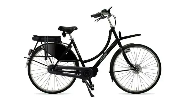 Velo electrique hollandais noir avec batterie - Circuit tulipes Pays-Bas