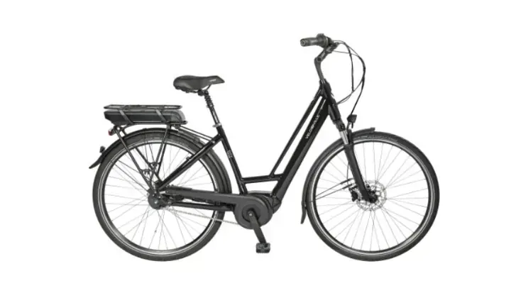 Velo de randonnee hybride noir avec batterie - Equipement cyclotourisme