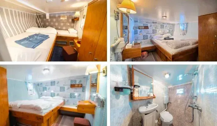 Cabines et salle de bain du Panagiota