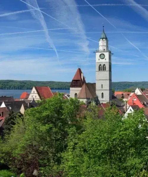 Clocher de l'église d'Überlingen sur le lac de Constance - Bade-Wurtemberg - Allemagne