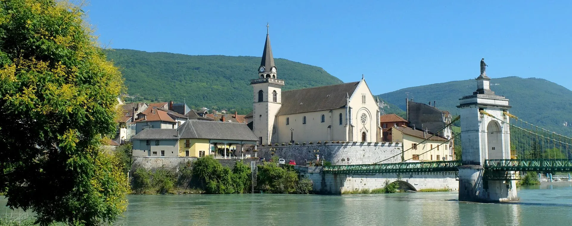 Ville Seyssel Bord Rhone Ain - France