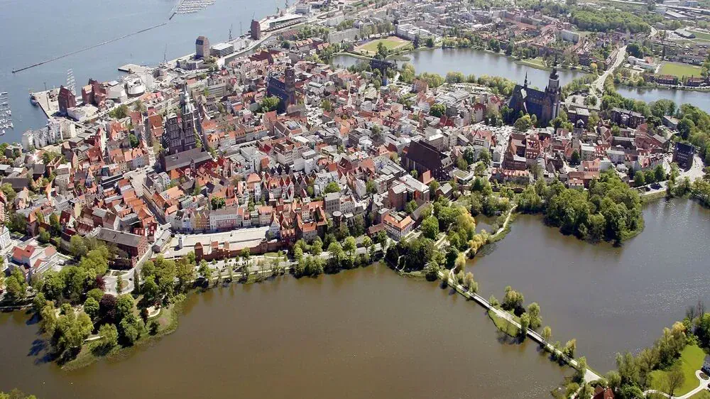 Ville Stralsund Vue Ciel - Allemagne