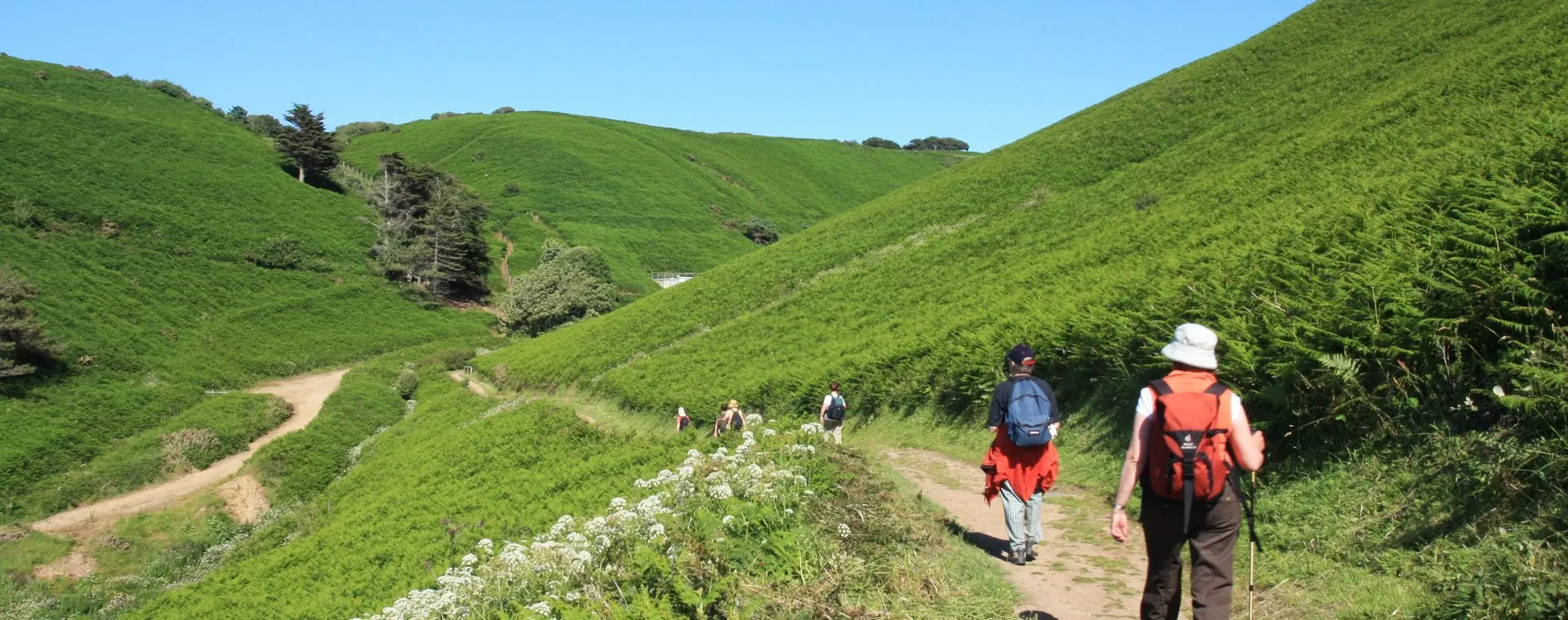 Sentier côtier sur la côte nord de Jersey