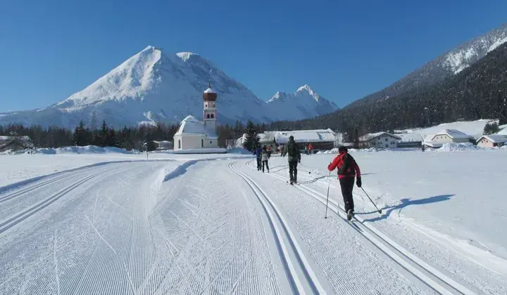 Ski de fond au lac Silvaplana - Engadine - Suisse