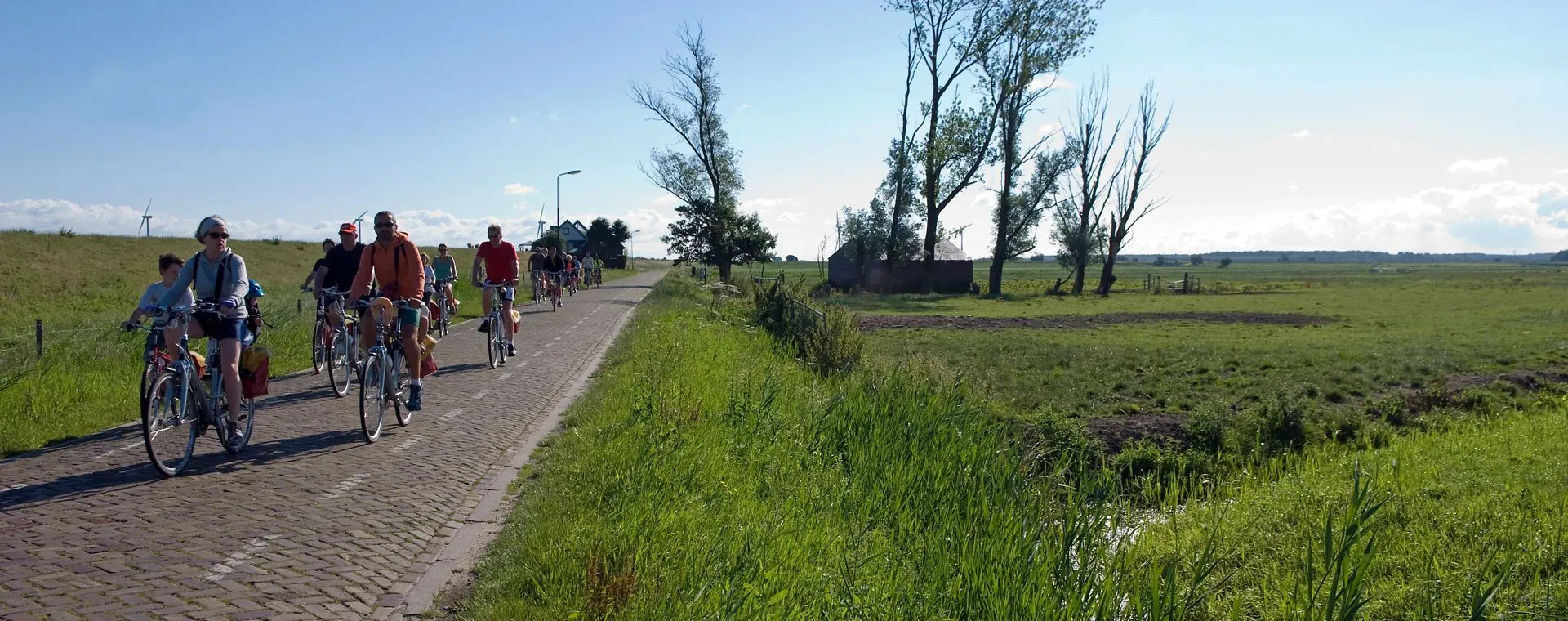 Groupe de cyclistes sur la route de la Hanse - Pays-Bas