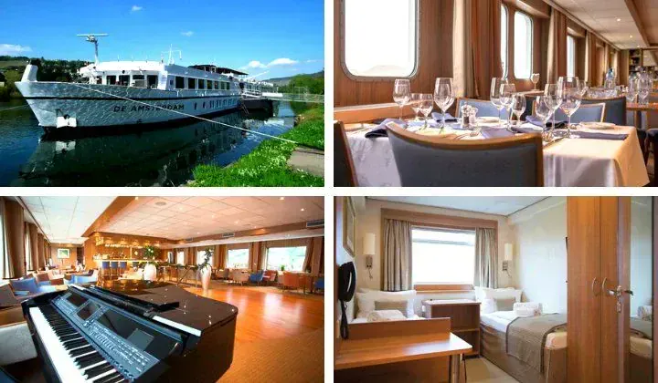 Peniche De Amsterdam et interieur - sejour velo-bateau - Hollande-Meridionale