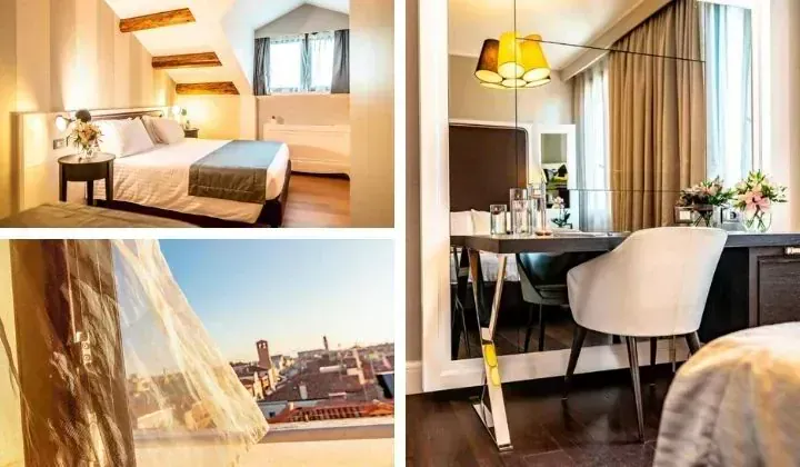 Chambres elegantes avec poutres et vue sur toits venitiens - Chioggia Italie