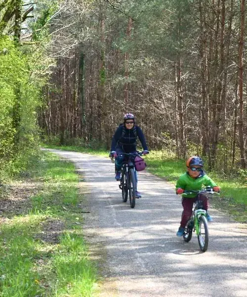 Famille à vélo dans la forêt entre Chambord et Blois - Val de Loire - France © Quentin Vanaker