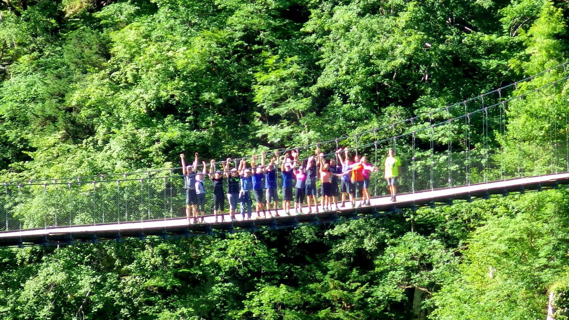 Passerelle sur le Rhône à Seyssel - France