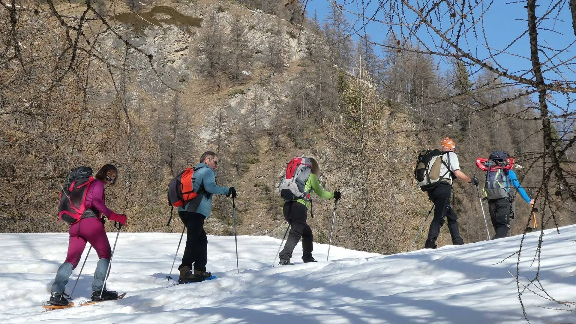 Groupe Raquetttes Queyras Calain Hainaux - France
