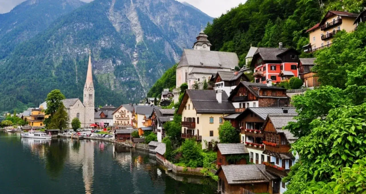 Village de Hallstatt au bord du lac - Autriche