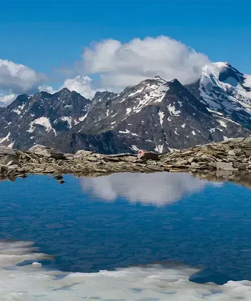 Randonneurs au col de la Valette - Écrins - France
