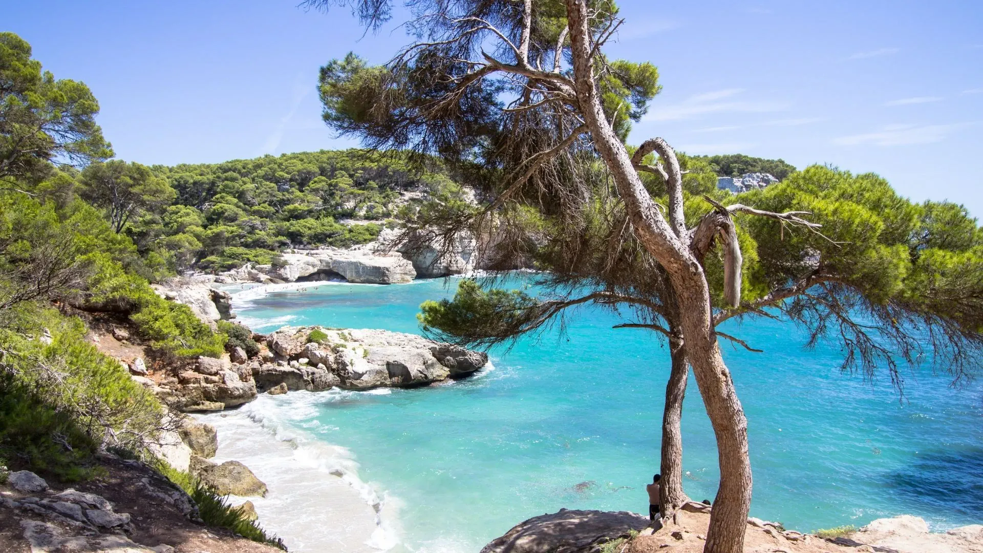 Randonneurs sur sentier côtier - Serra de Tramuntana - Majorque