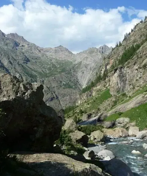 Torrent de La Selle dans son vallon montagneux - Écrins - France © Olive Titus