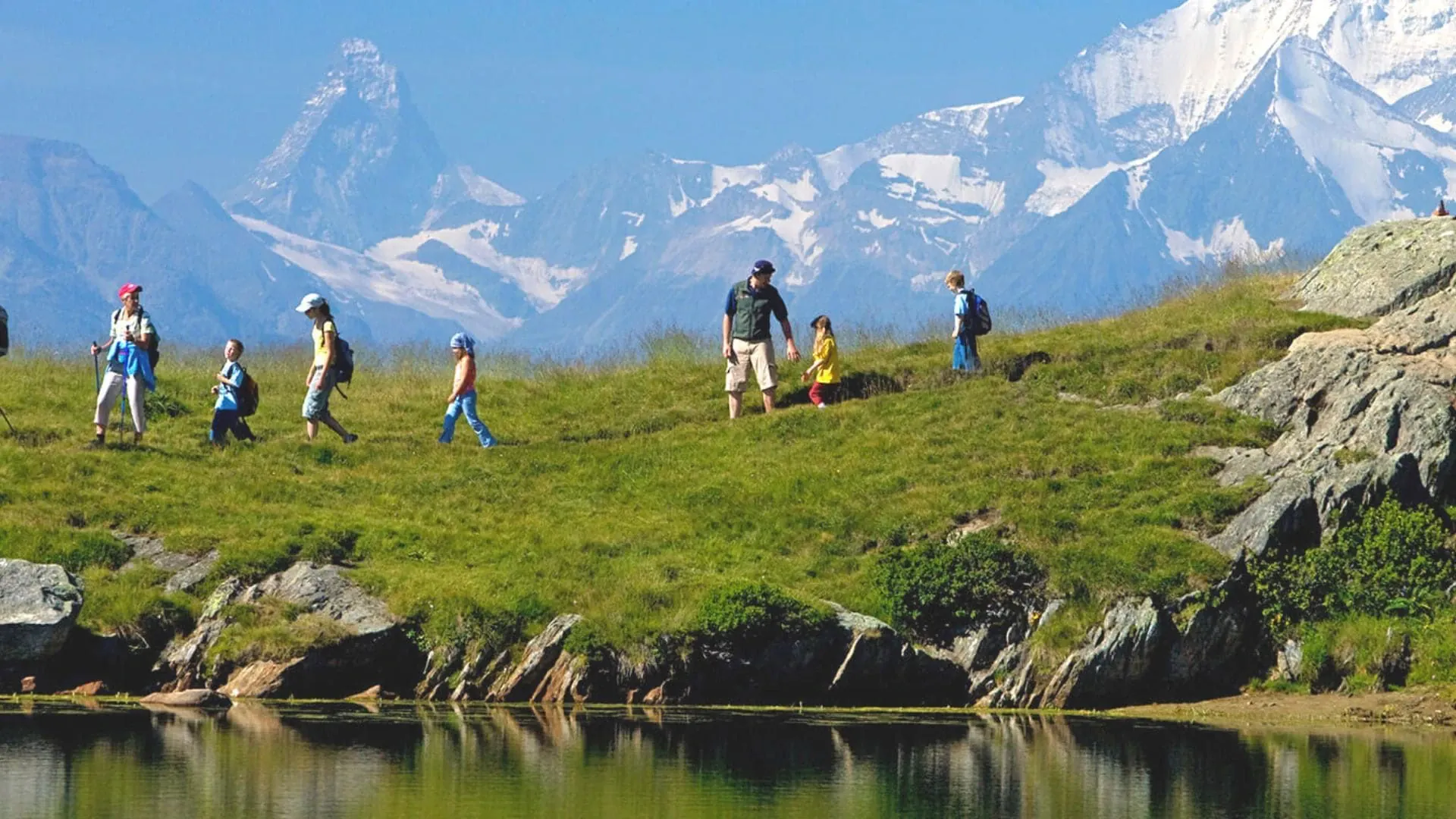 Lac Bleu Daletsch Avec Vue Sur Weisshorn Cervin Et Dom - Suisse