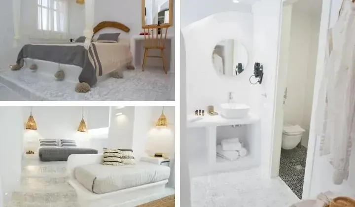 Chambres blanches minimalistes de style cycladique - Naxos Grece