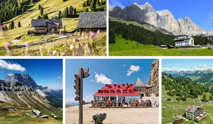 Collage de refuges de montagne - Dolomites Italie