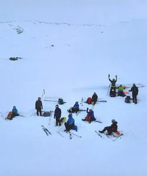 Pause du groupe de skieurs nordiques - Norvège © Mathieu Offredi