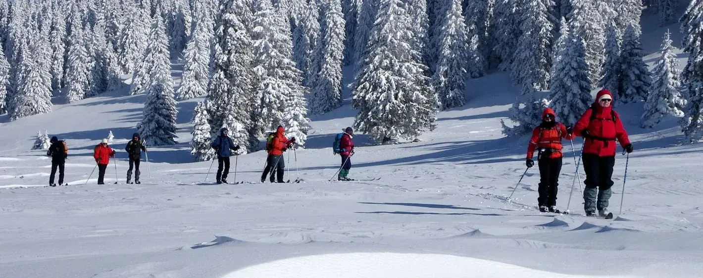 Ski nordique devant le Mont Aiguille - Vercors - France