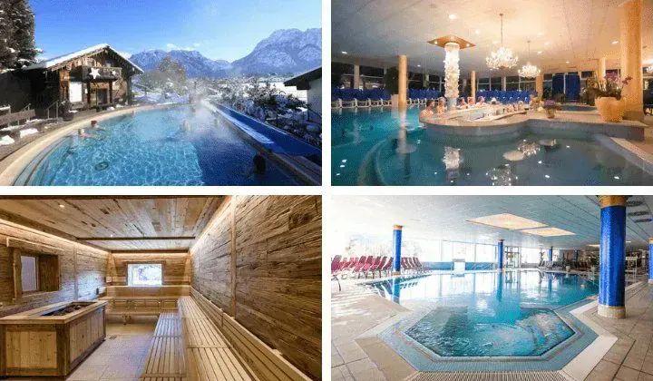 Piscines exterieures et spa avec vue alpine - bien-etre - Baviere Allemagne