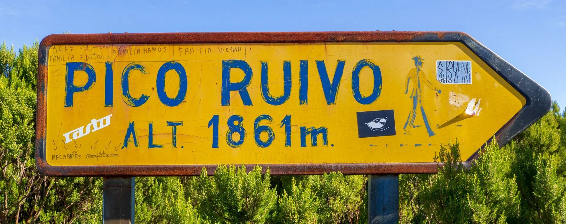 Panneau Indication Pico Ruivo - Portugal