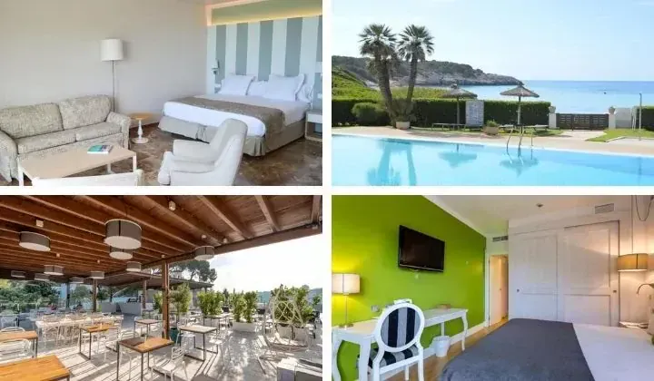 Chambres piscine et restaurant des hotels Santo Tomas et Audax - Minorque Espagne