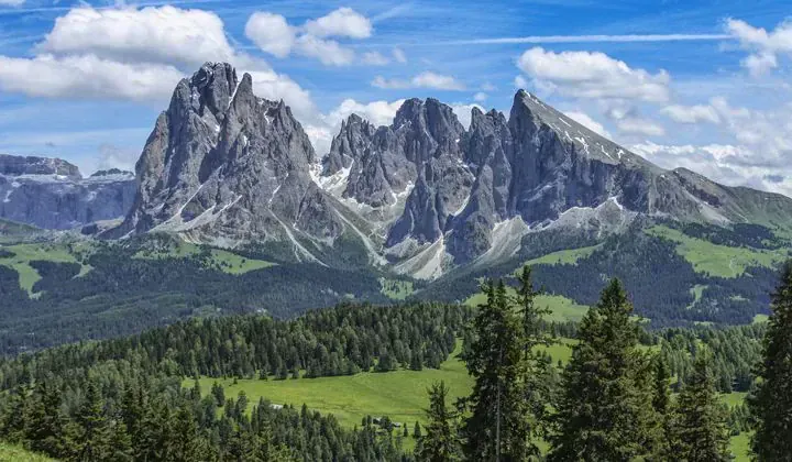 Sasso Lungo depuis Alpe di Siusi - Dolomites - Italie