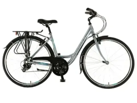 Velo de ville argent avec porte-bagages - Iles Anglo-Normandes