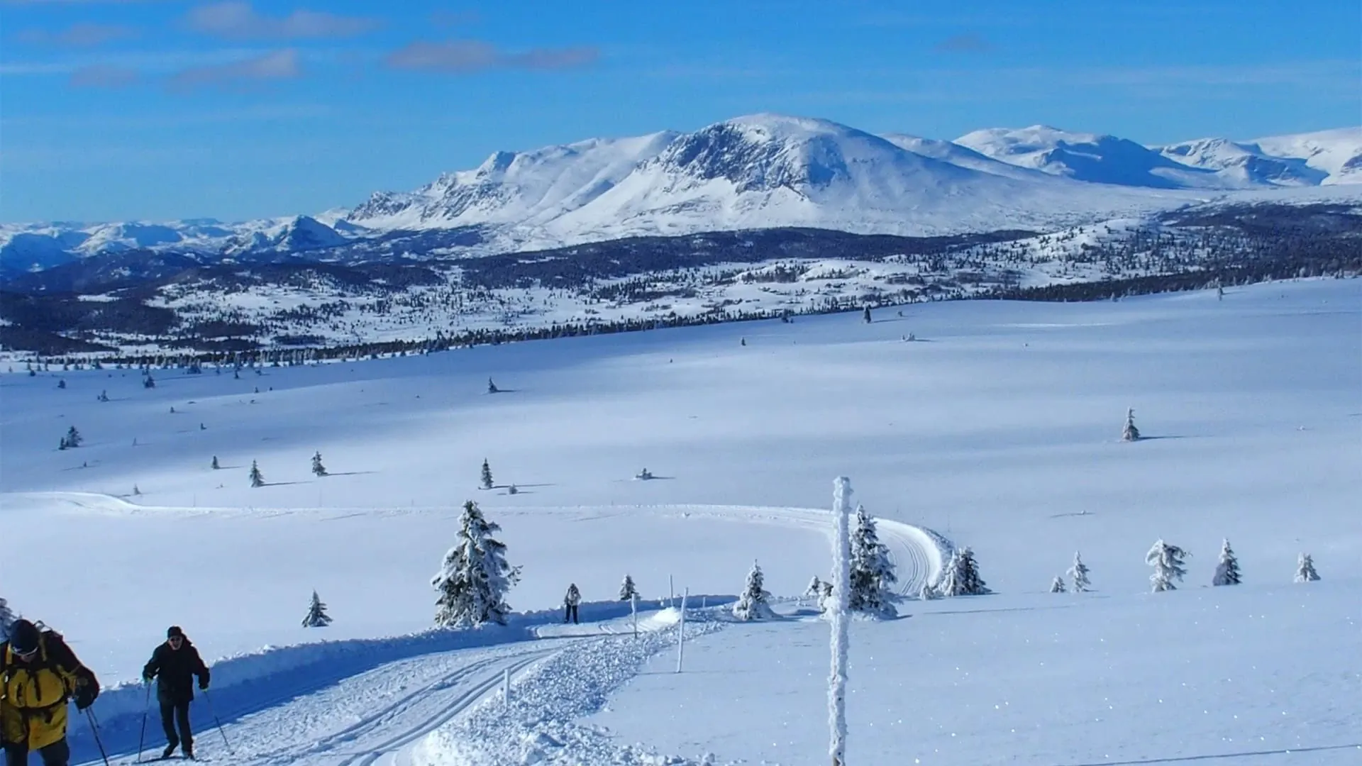 Skieurs Golsfjellet Montagne Norvege - Norvège