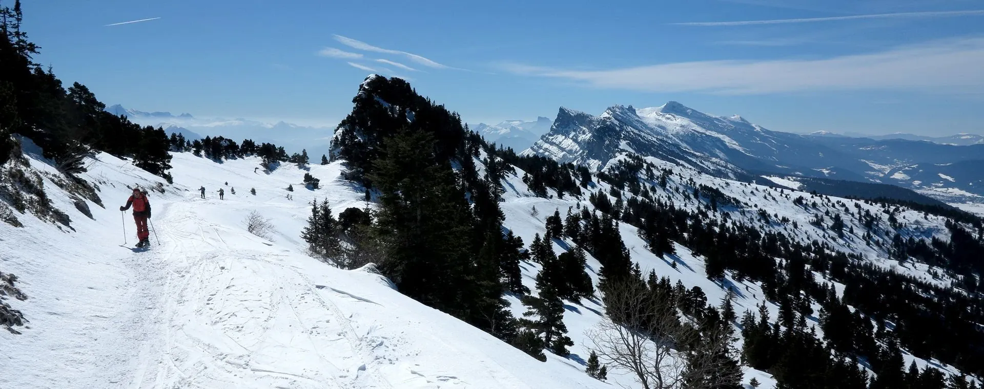 Raquettes devant le glacier d'Aletsch - Suisse