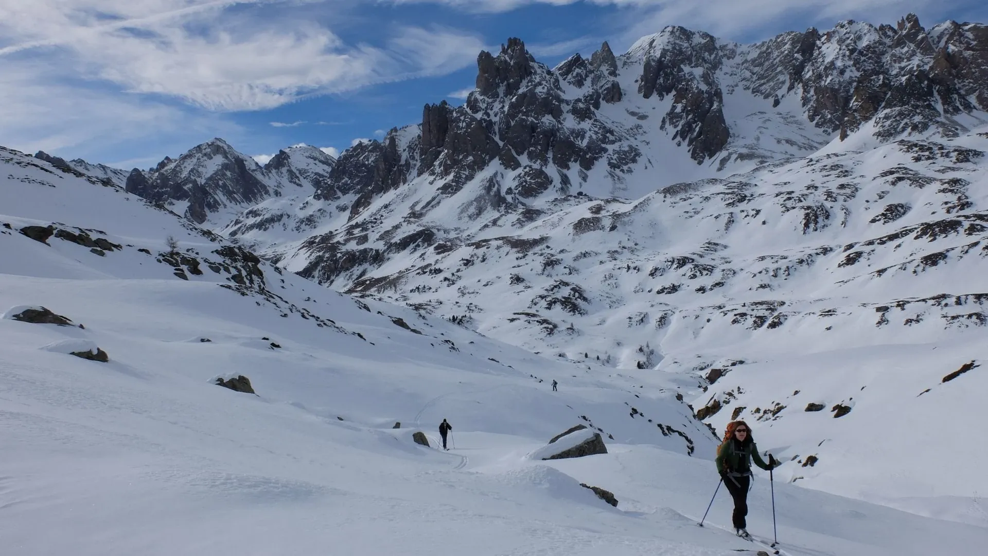 Paysage enneigé en ski nordique - Haute Clarée - France