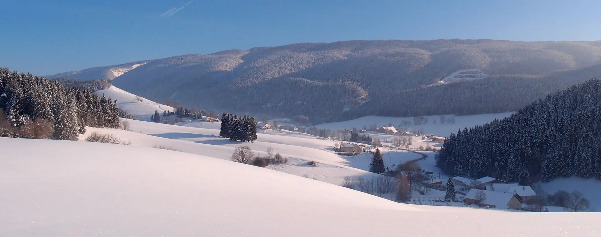 Paysage enneigé de Sjusjøen - Norvège