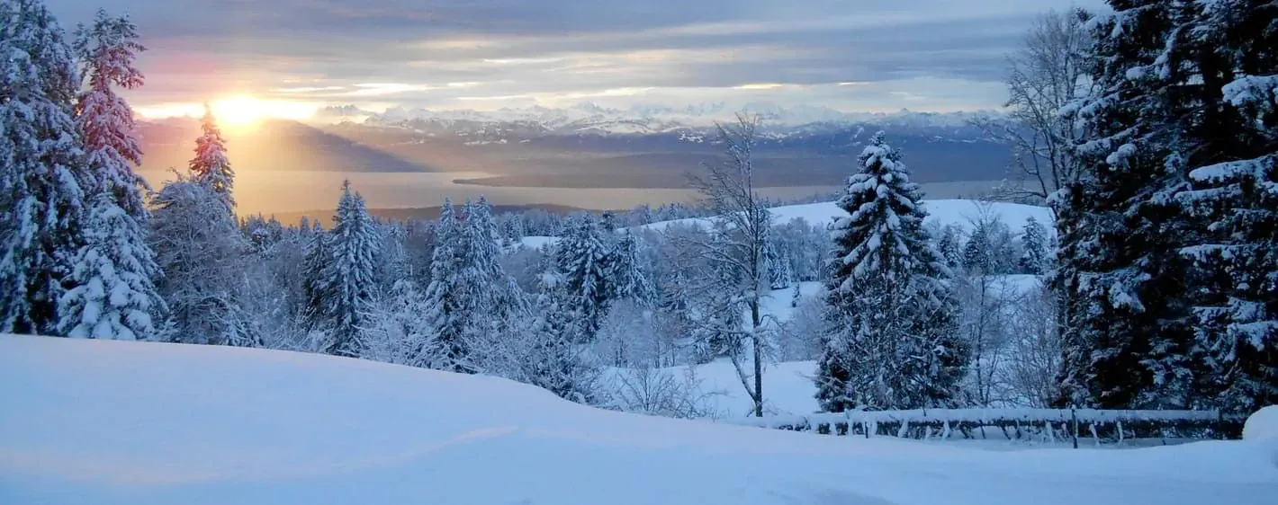 Coucher De Soleil Jura Hiver - France