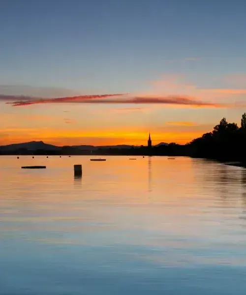 Coucher de soleil sur le lac de Constance à Radolfzell - Bade-Wurtemberg - Allemagne