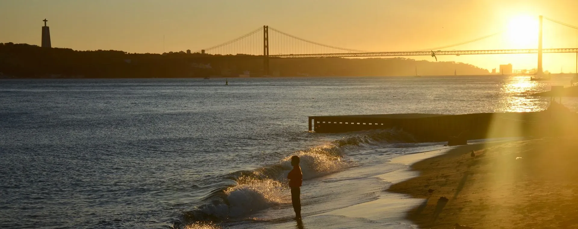 Coucher Soleil Tage Lisbonne - Portugal