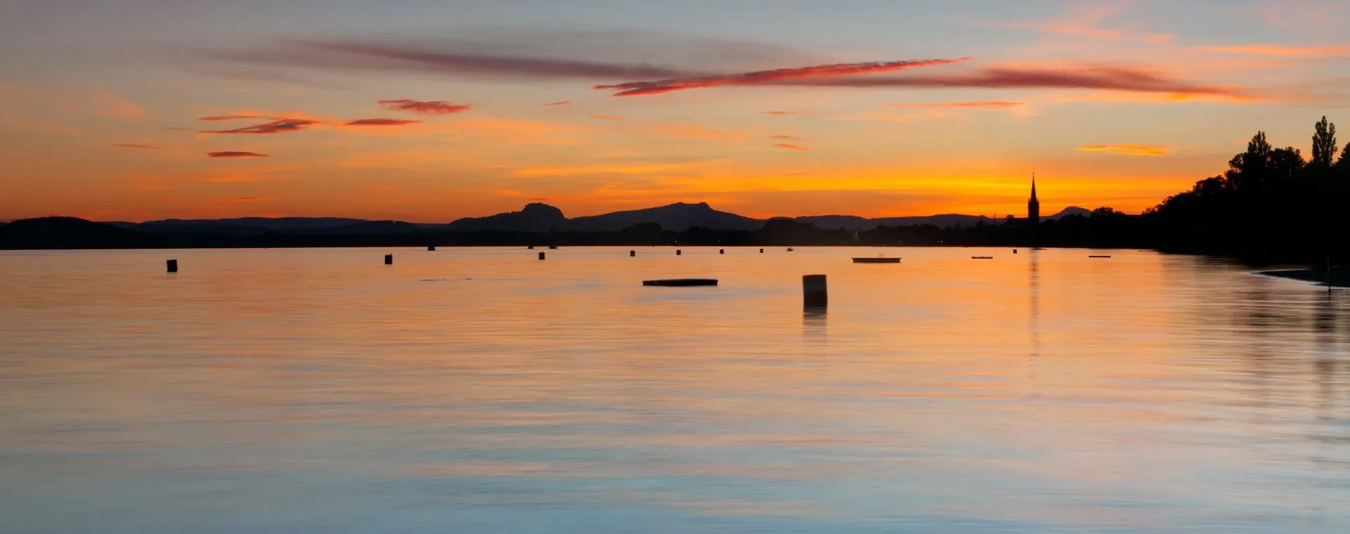 Coucher Soleil Untersee Radolfzell - Allemagne