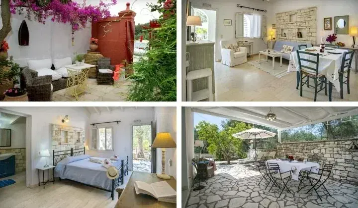 Maison traditionnelle grecque avec terrasse fleurie - Paxos Grece