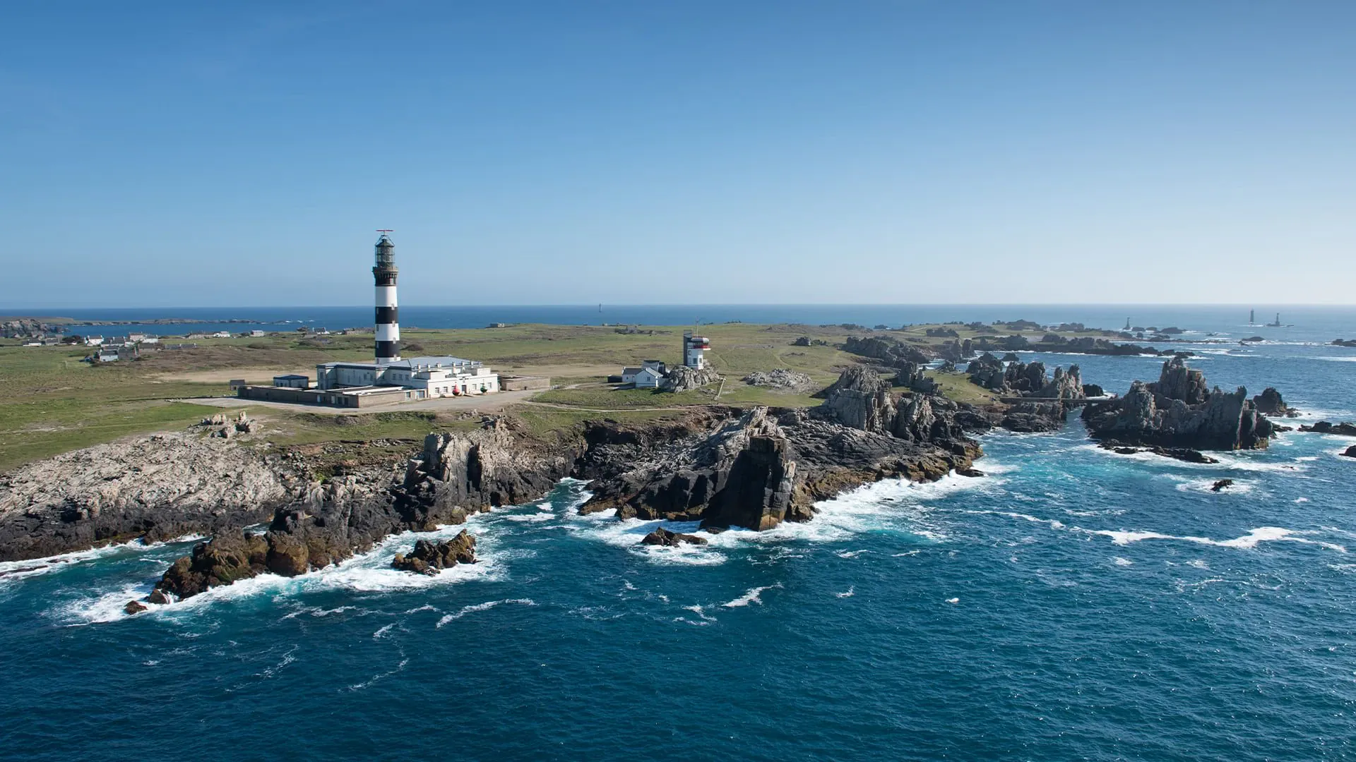 Vue Du Ciel Phare Ouessant - France