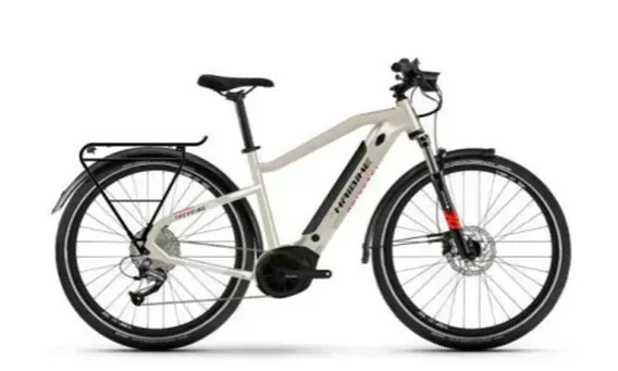 Velo electrique Haibike blanc avec porte-bagages - Pouilles Italie